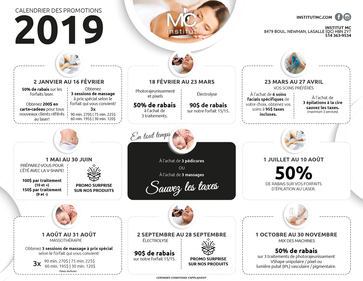 Calendrier des promotions 2019